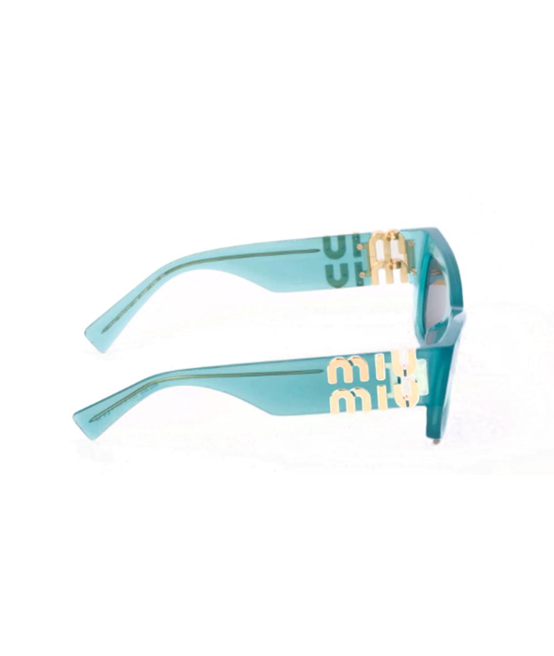 MIU MIU Голубые пластиковые солнцезащитные очки, фото 3