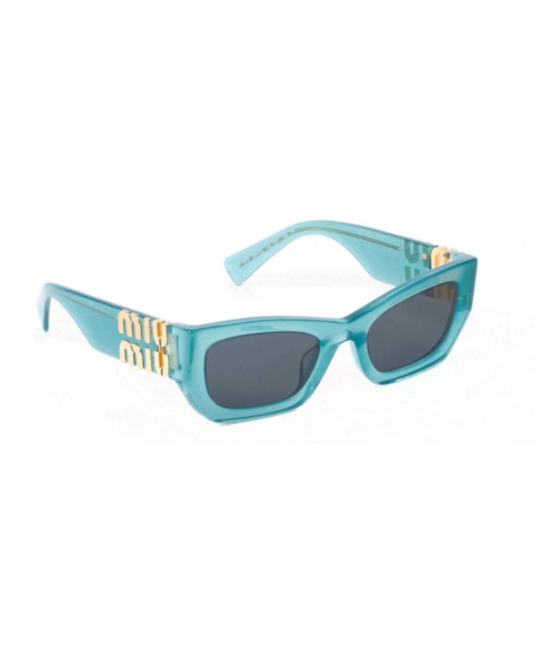 MIU MIU Голубые пластиковые солнцезащитные очки, фото 2