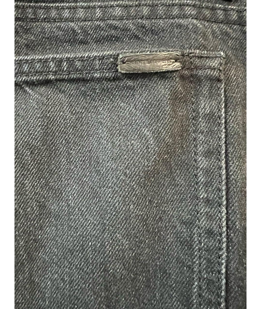 SAINT LAURENT Черные хлопковые прямые джинсы, фото 3