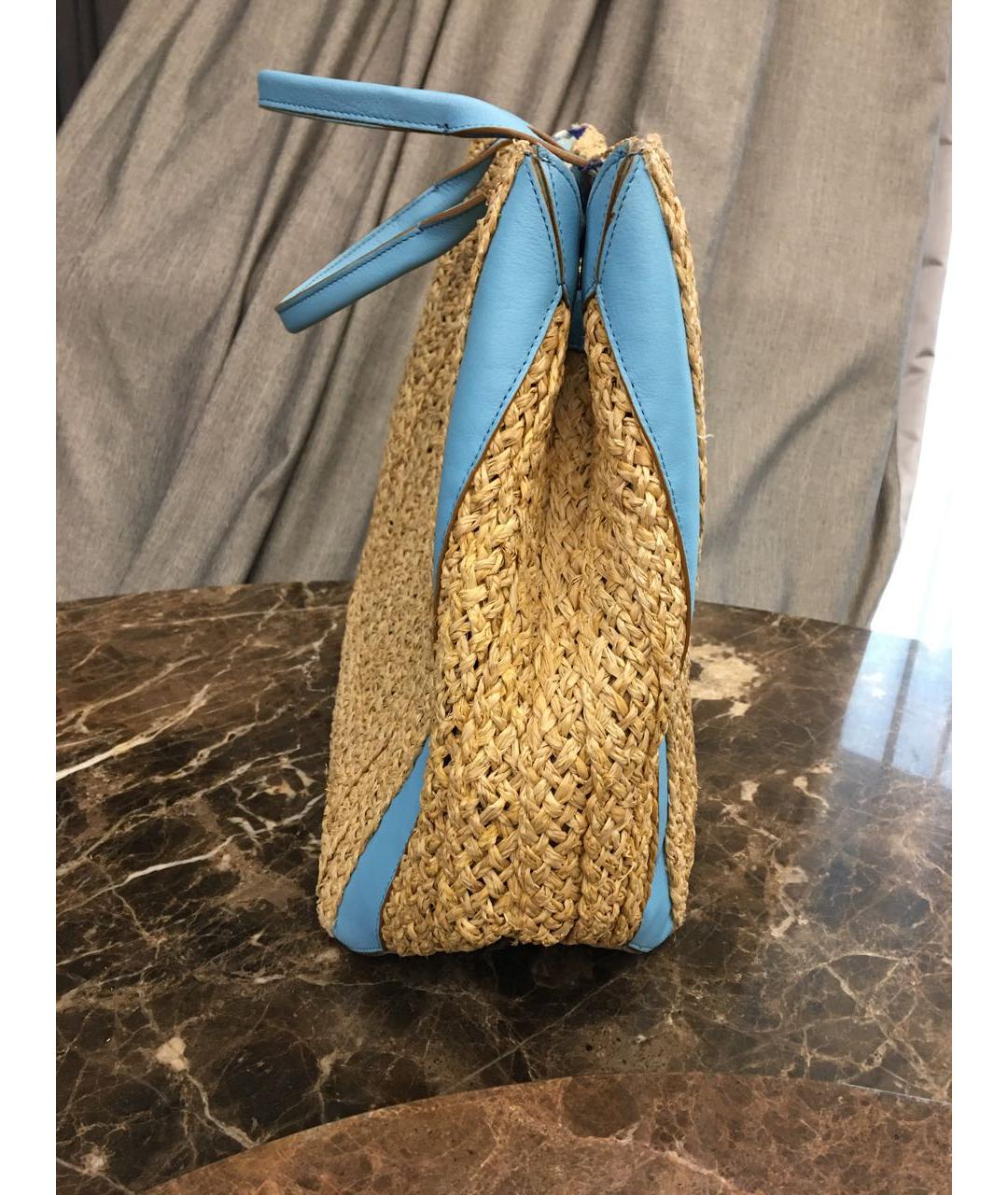 EMILIO PUCCI Голубая пелетеная пляжная сумка, фото 6