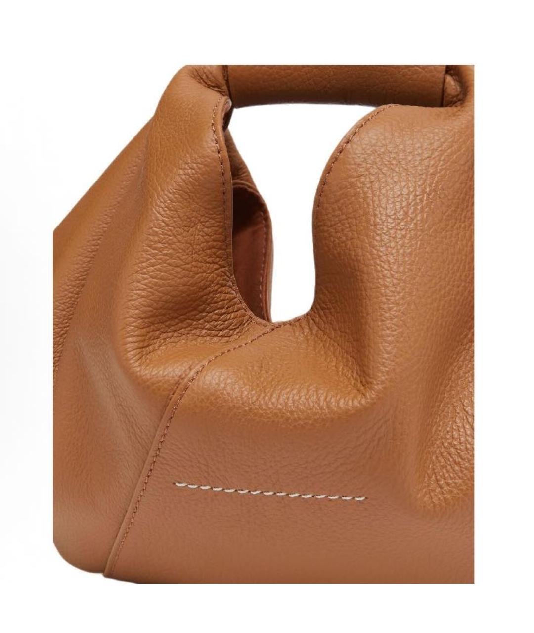MAISON MARGIELA Коричневая кожаная сумка с короткими ручками, фото 5