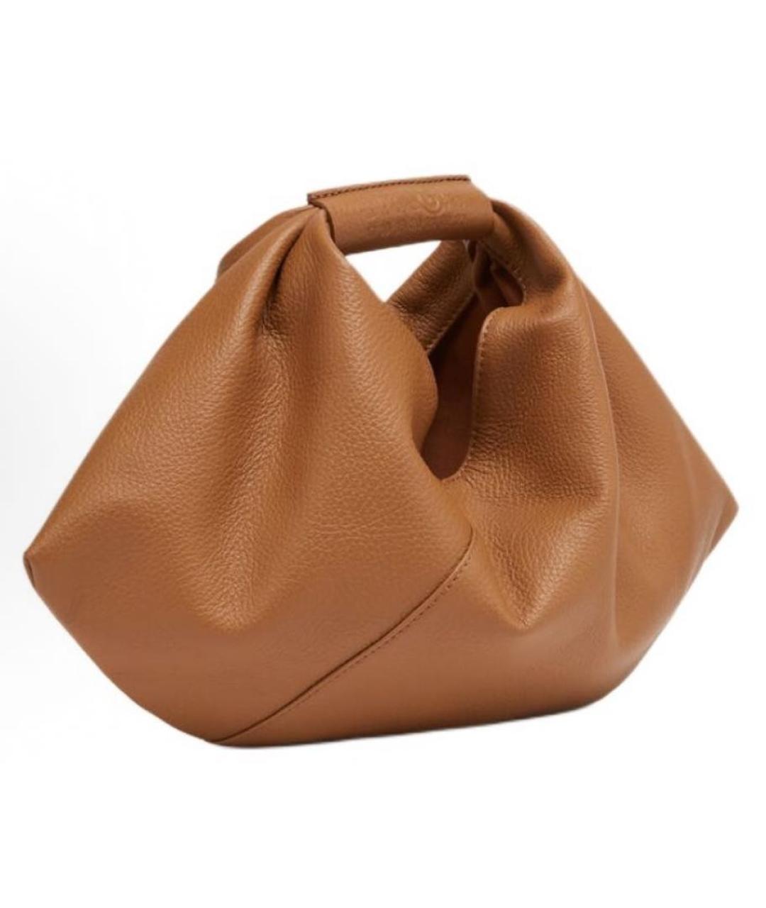 MAISON MARGIELA Коричневая кожаная сумка с короткими ручками, фото 2