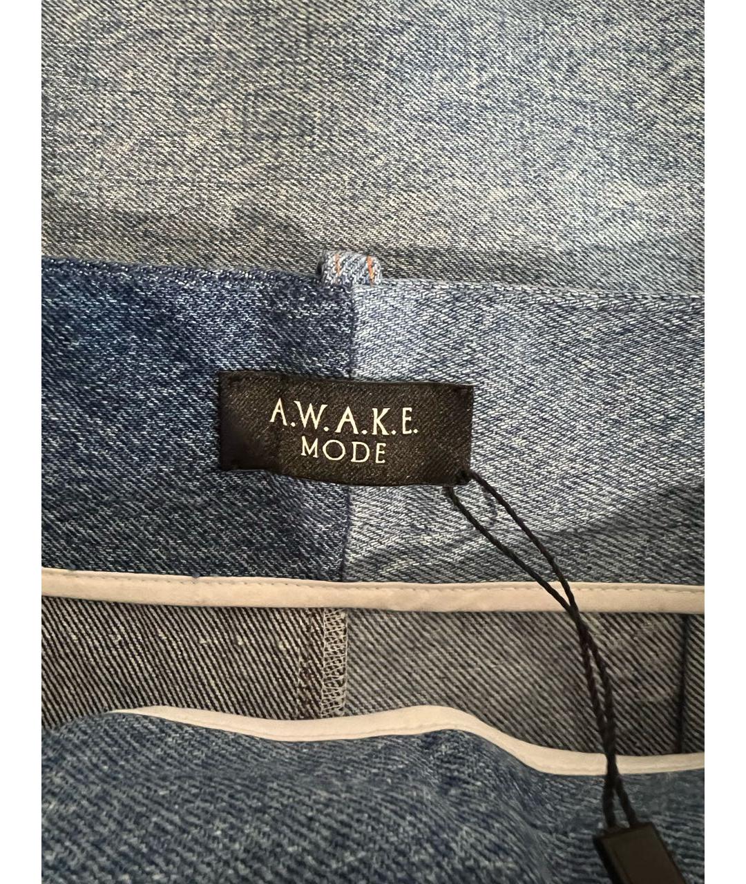 Awake NY Голубые хлопковые джинсы клеш, фото 3