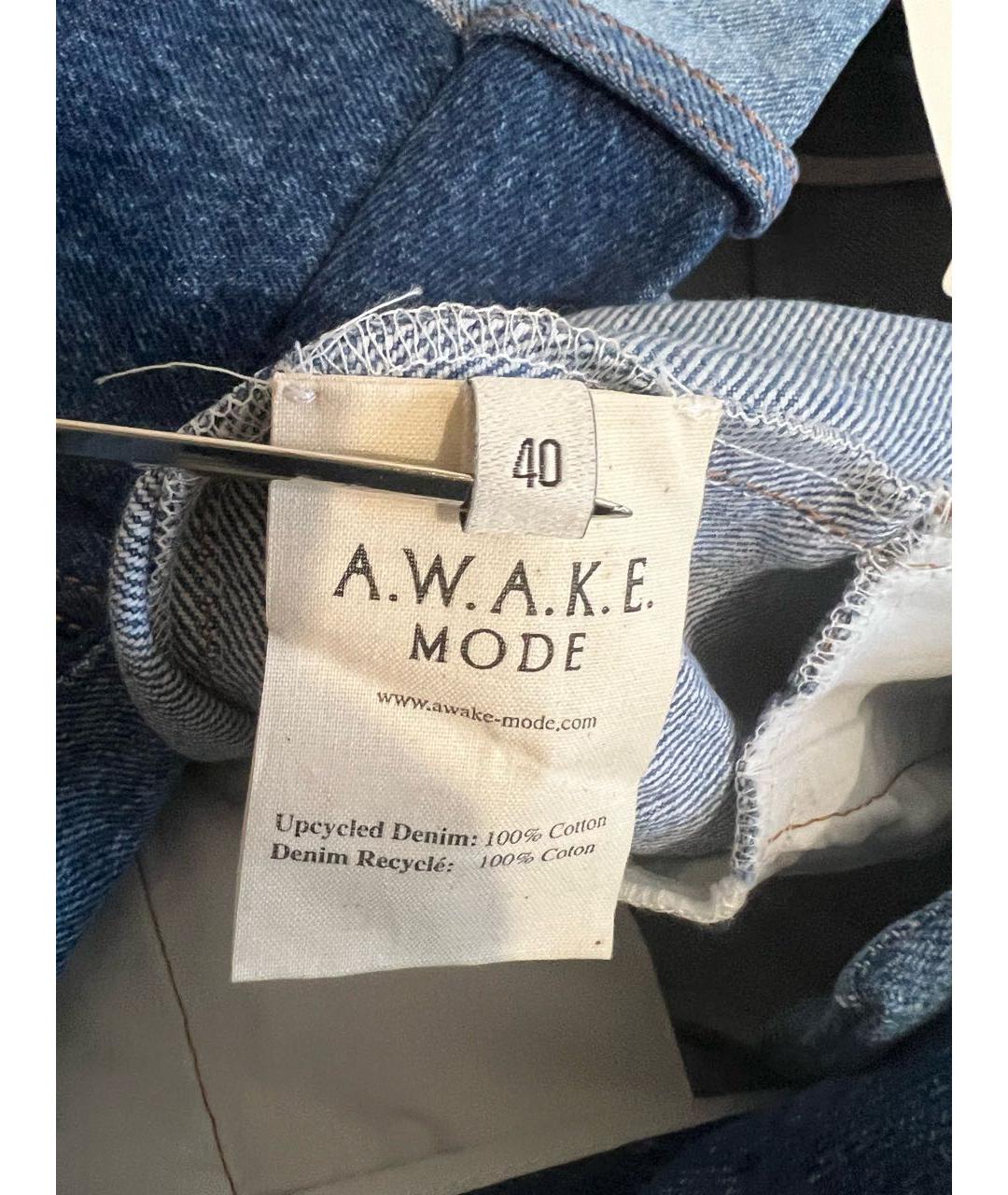 Awake NY Голубые хлопковые джинсы клеш, фото 4