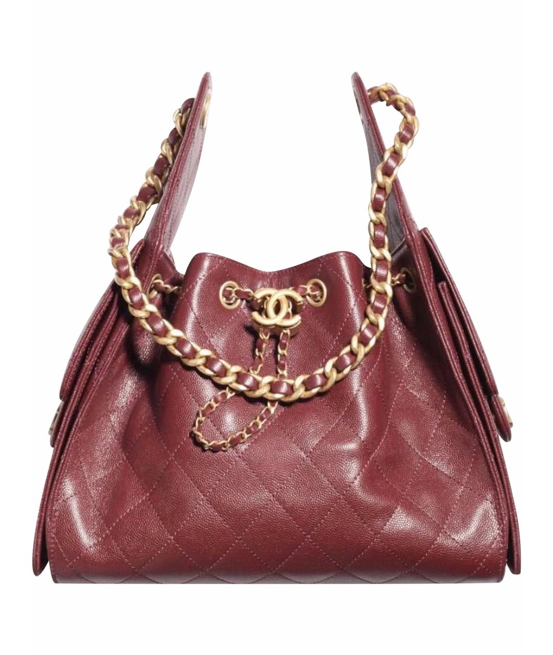 CHANEL Бордовая кожаная сумка тоут, фото 1