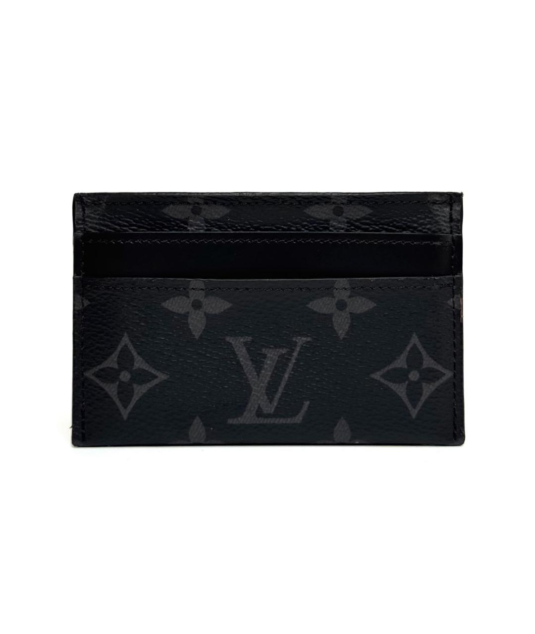 LOUIS VUITTON Черный кожаный кардхолдер, фото 7