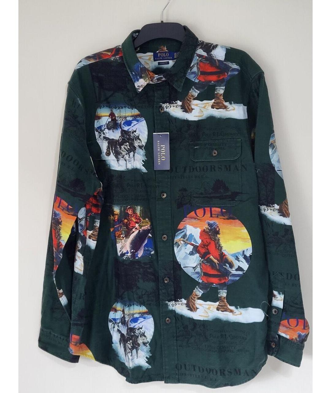 POLO RALPH LAUREN Зеленая хлопковая кэжуал рубашка, фото 2
