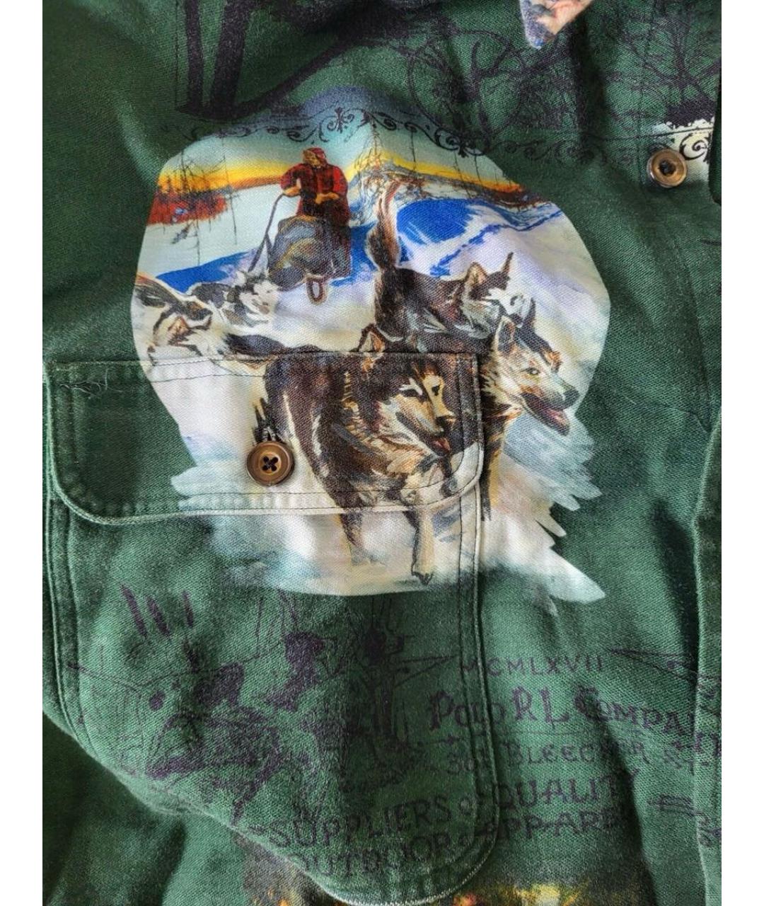 POLO RALPH LAUREN Зеленая хлопковая кэжуал рубашка, фото 4