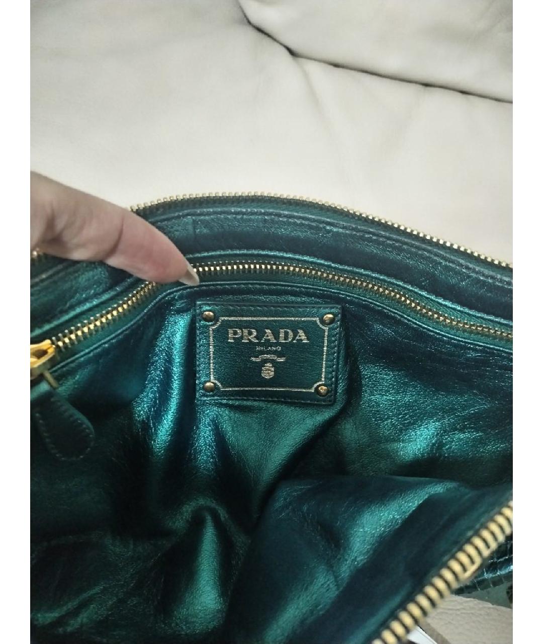 PRADA Бирюзовая сумка через плечо из экзотической кожи, фото 7