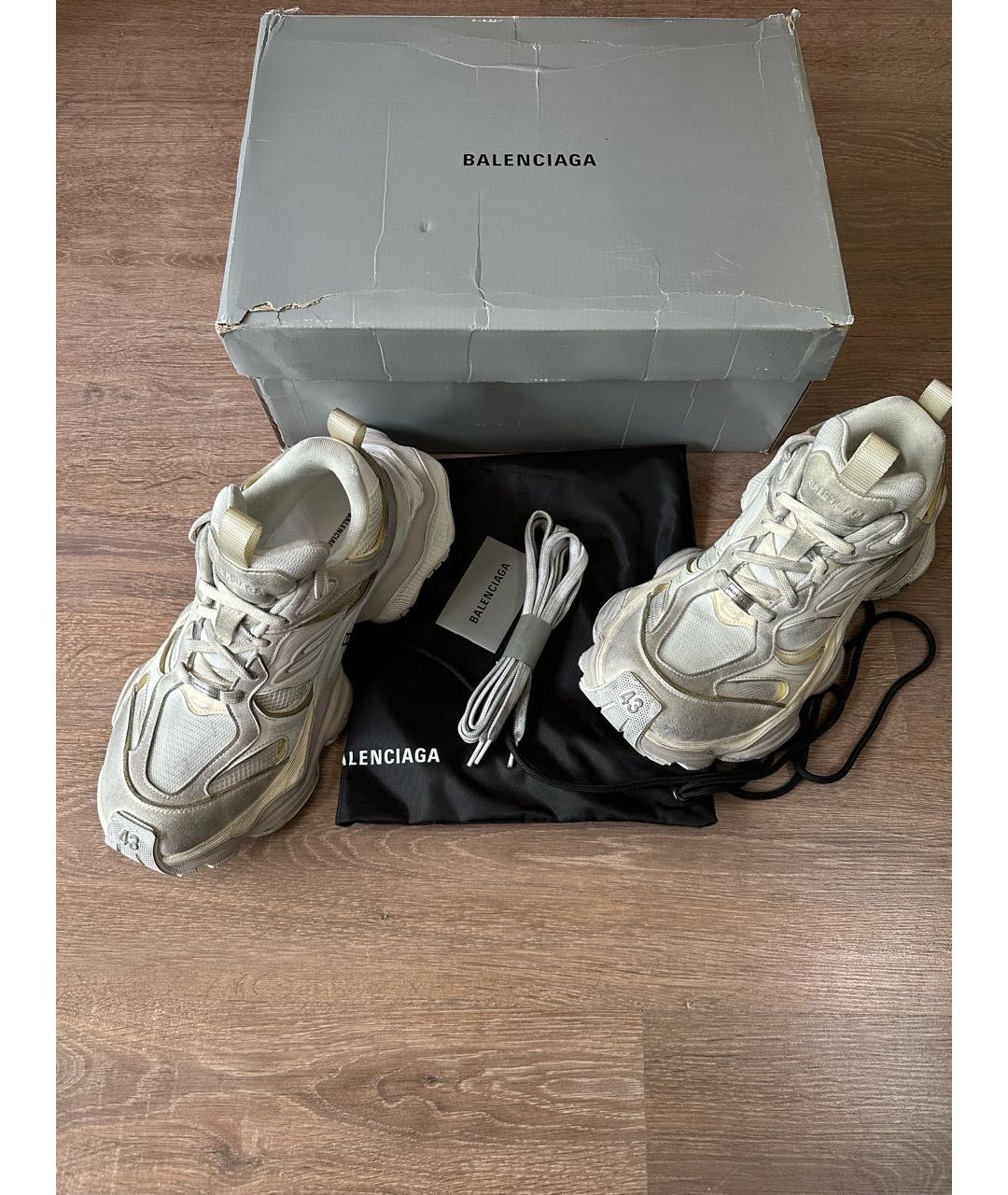 BALENCIAGA Бежевые низкие кроссовки / кеды, фото 8