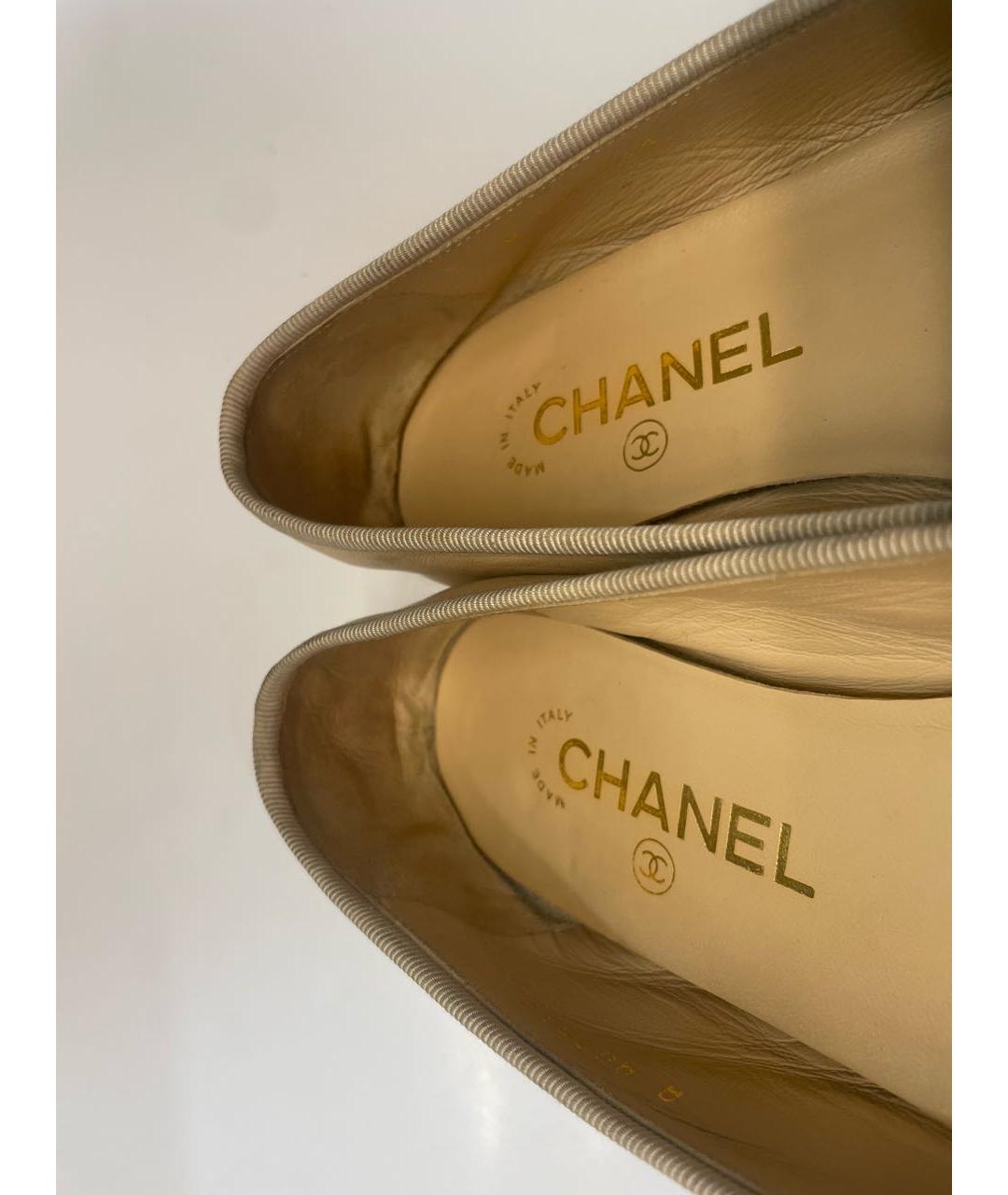 CHANEL Бежевые кожаные балетки, фото 5