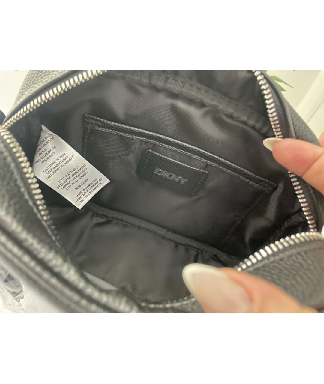 DKNY Черная сумка через плечо из искусственной кожи, фото 8
