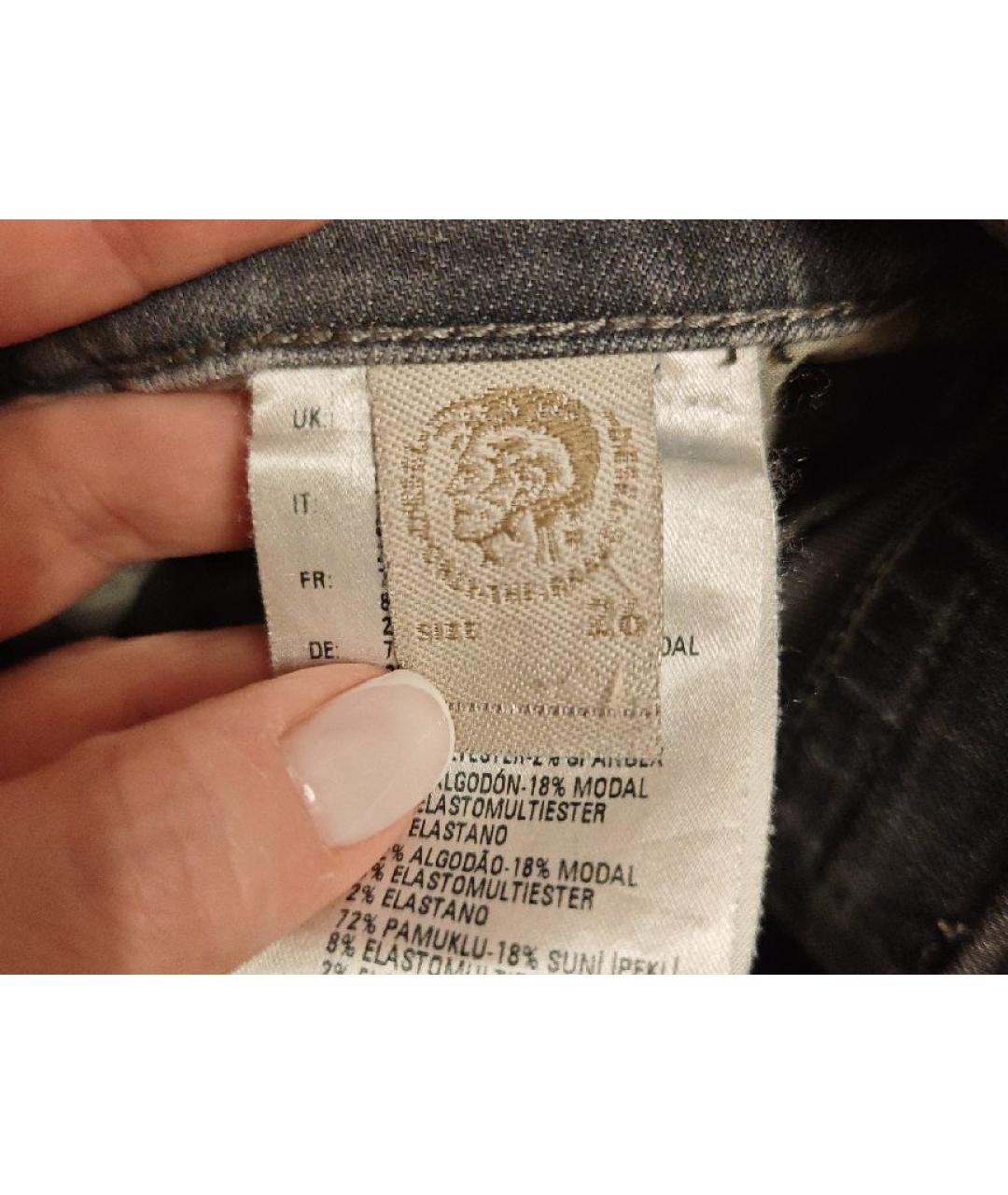 DIESEL Антрацитовые хлопко-эластановые джинсы слим, фото 6