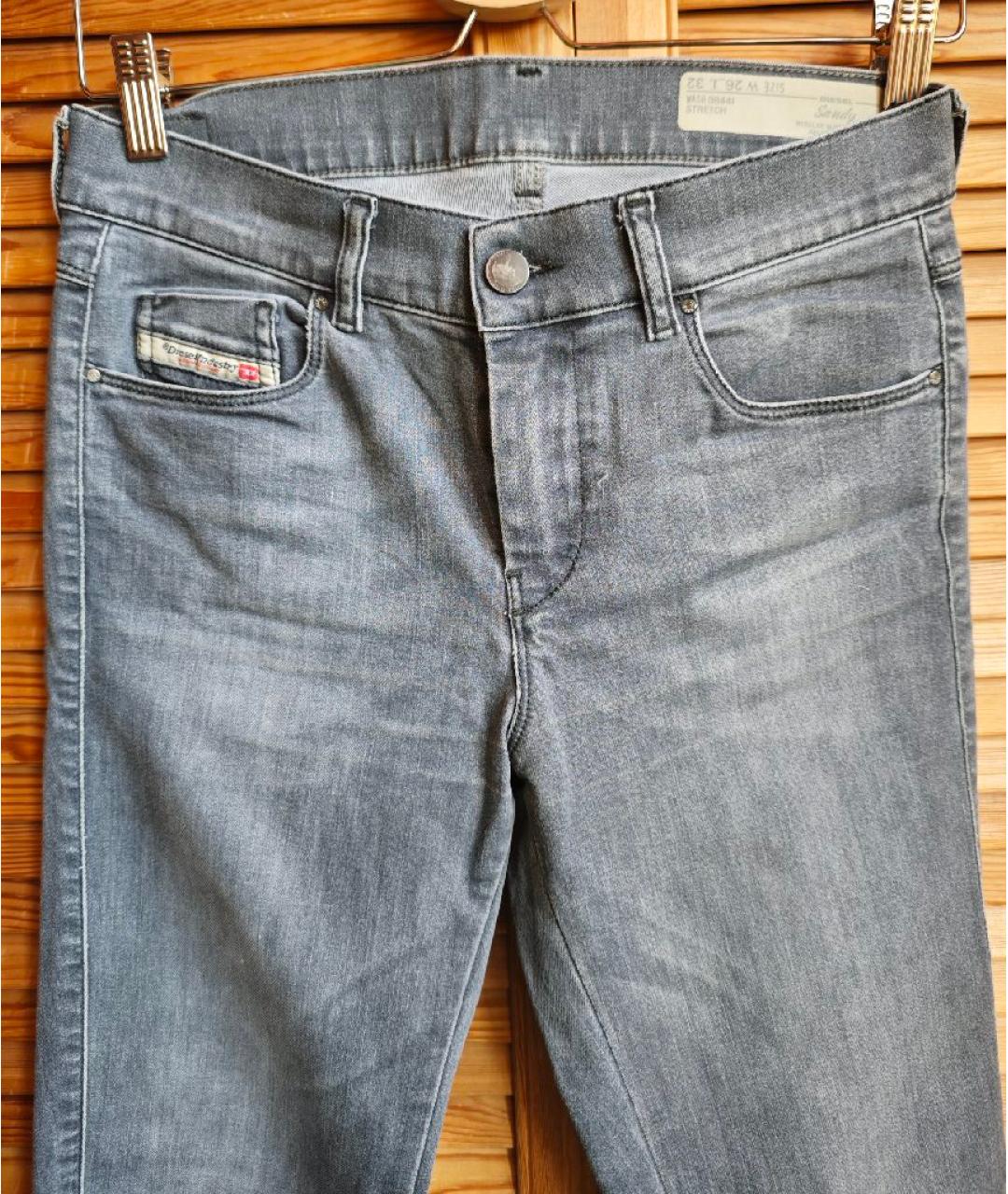 DIESEL Антрацитовые хлопко-эластановые джинсы слим, фото 5
