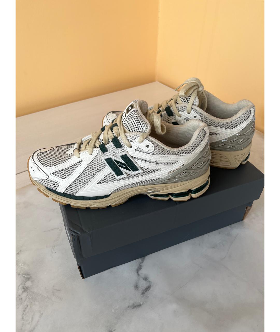 NEW BALANCE Белые кожаные низкие кроссовки / кеды, фото 6
