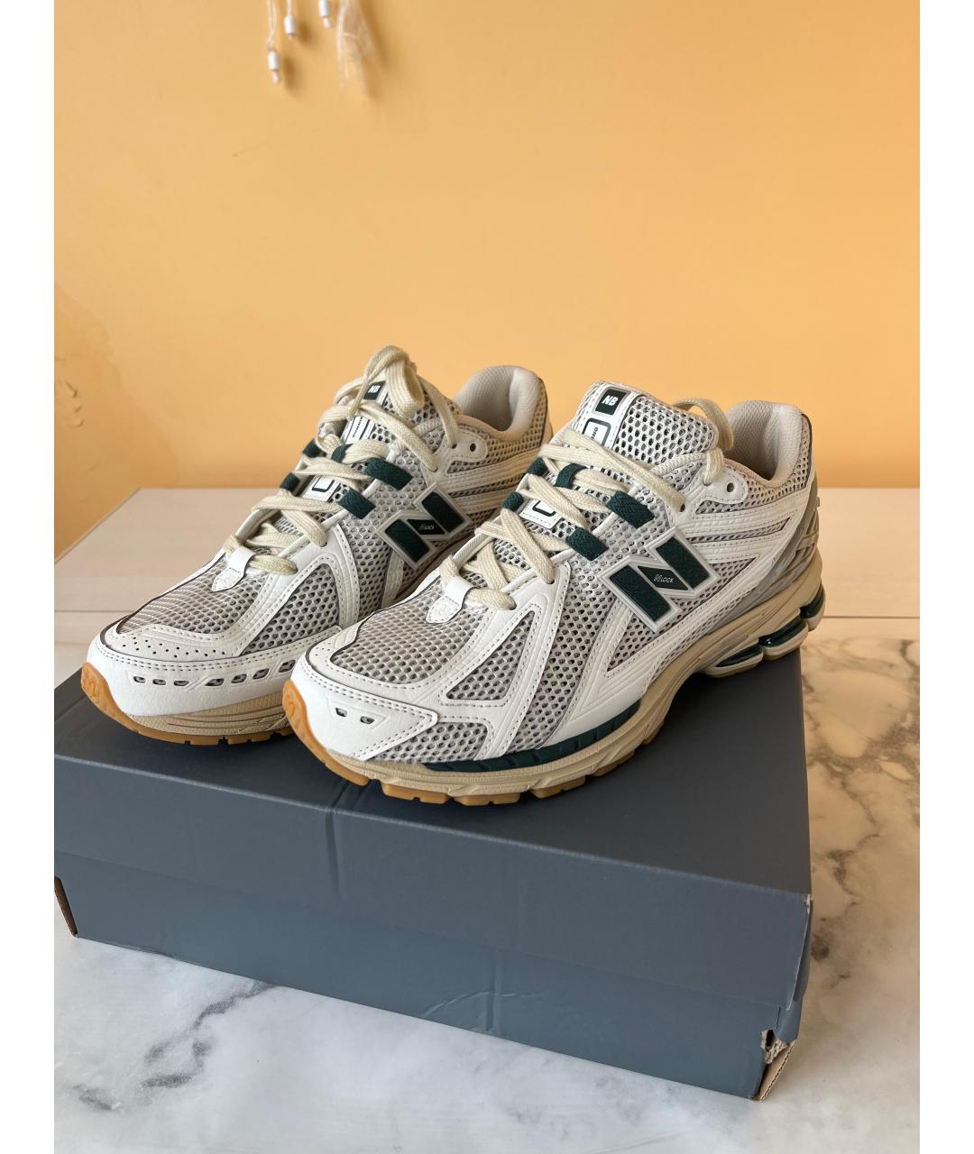 NEW BALANCE Белые кожаные низкие кроссовки / кеды, фото 3