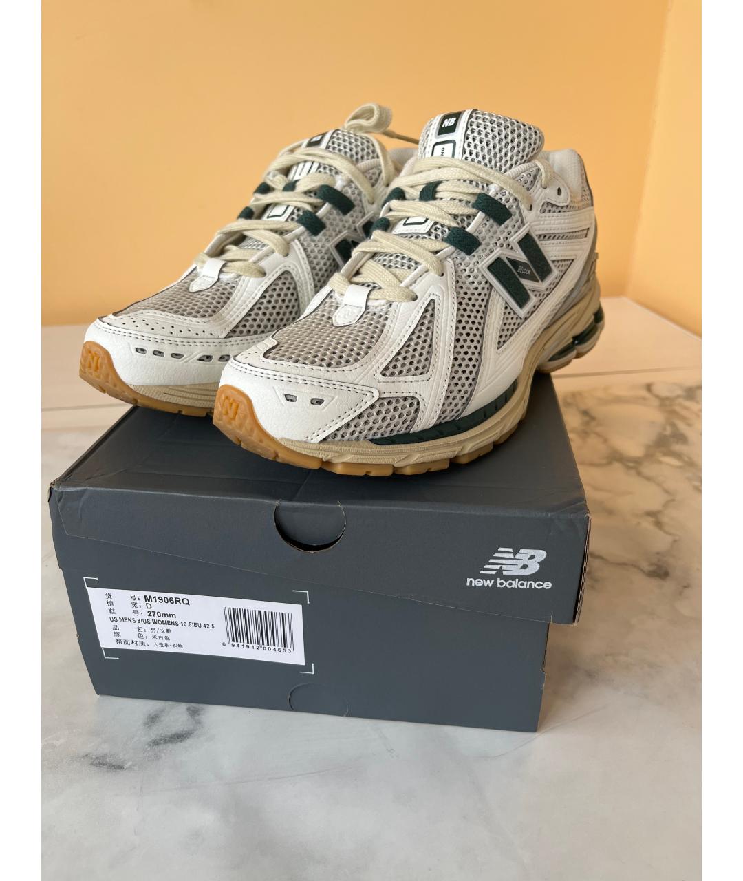 NEW BALANCE Белые кожаные низкие кроссовки / кеды, фото 4