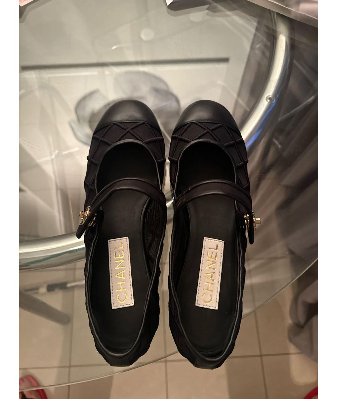 CHANEL Черные кожаные балетки, фото 3