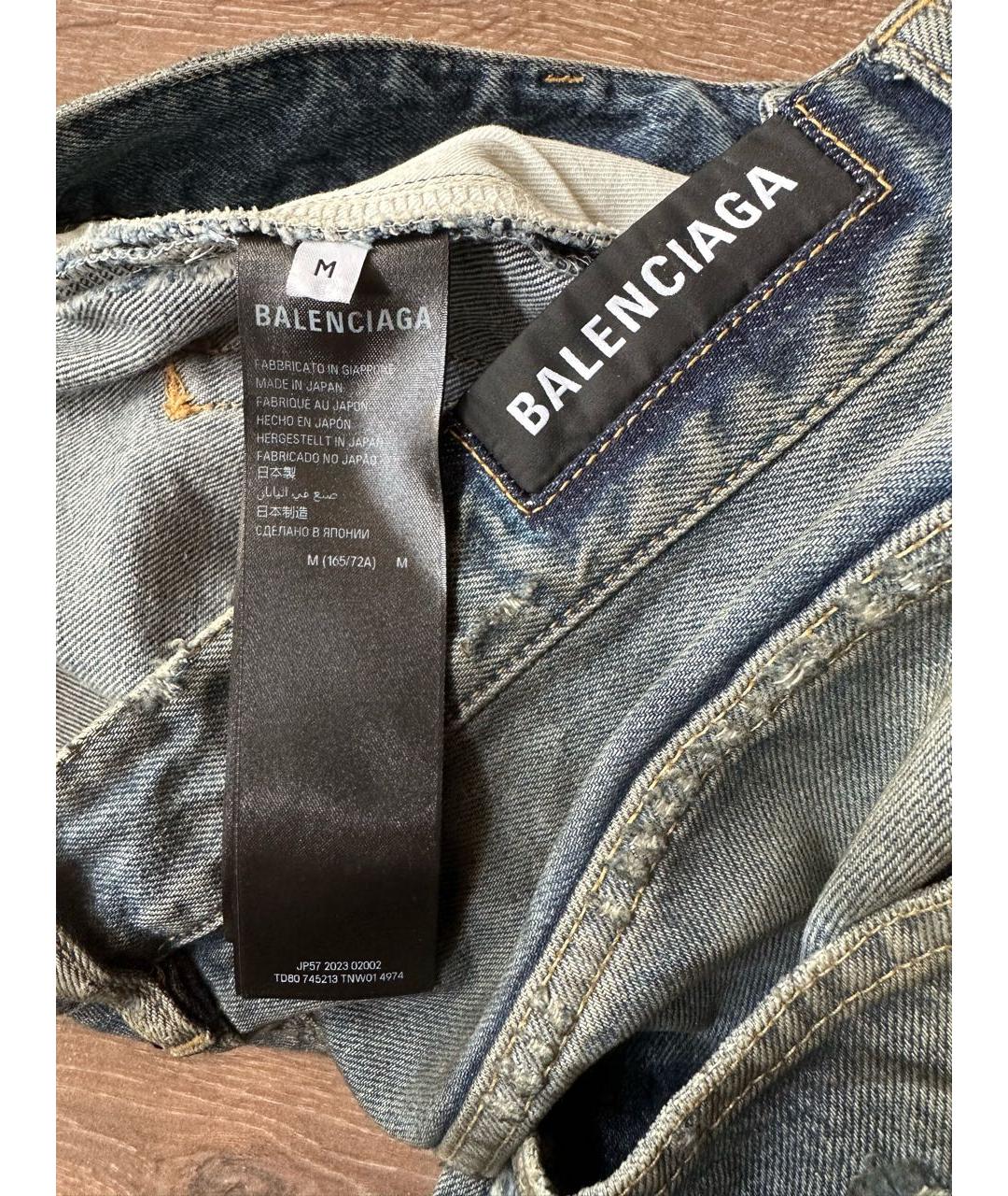 BALENCIAGA Синие хлопковые прямые джинсы, фото 8