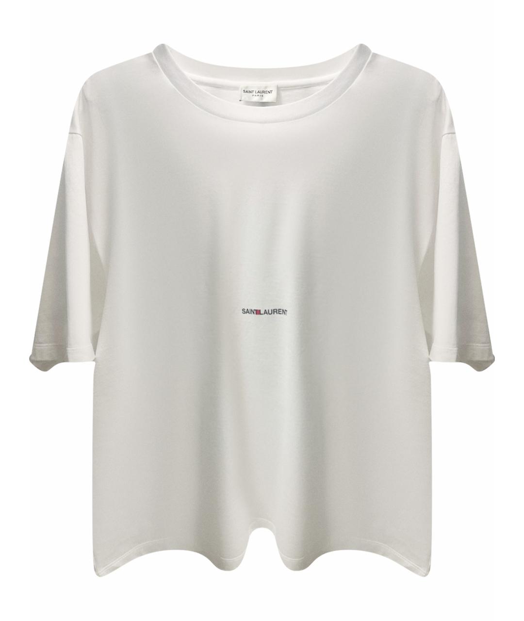 SAINT LAURENT Белая хлопковая футболка, фото 1