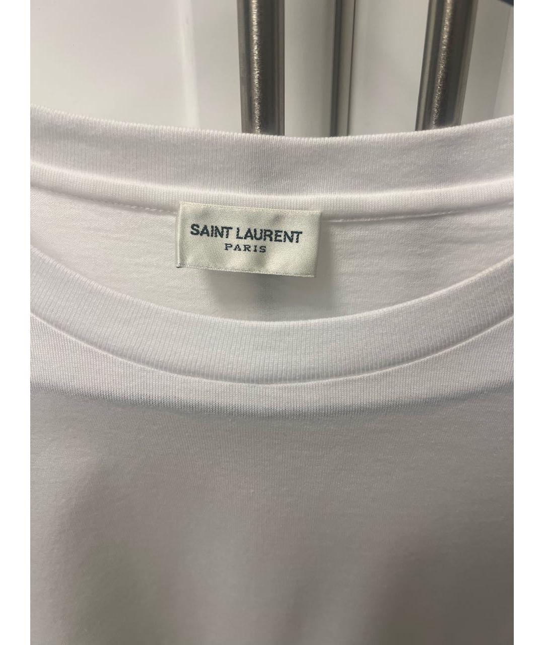 SAINT LAURENT Белая хлопковая футболка, фото 4