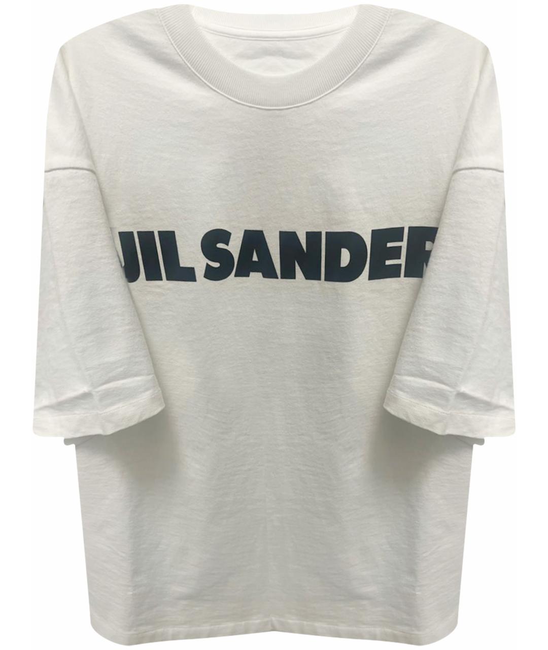 JIL SANDER Белая хлопковая футболка, фото 1