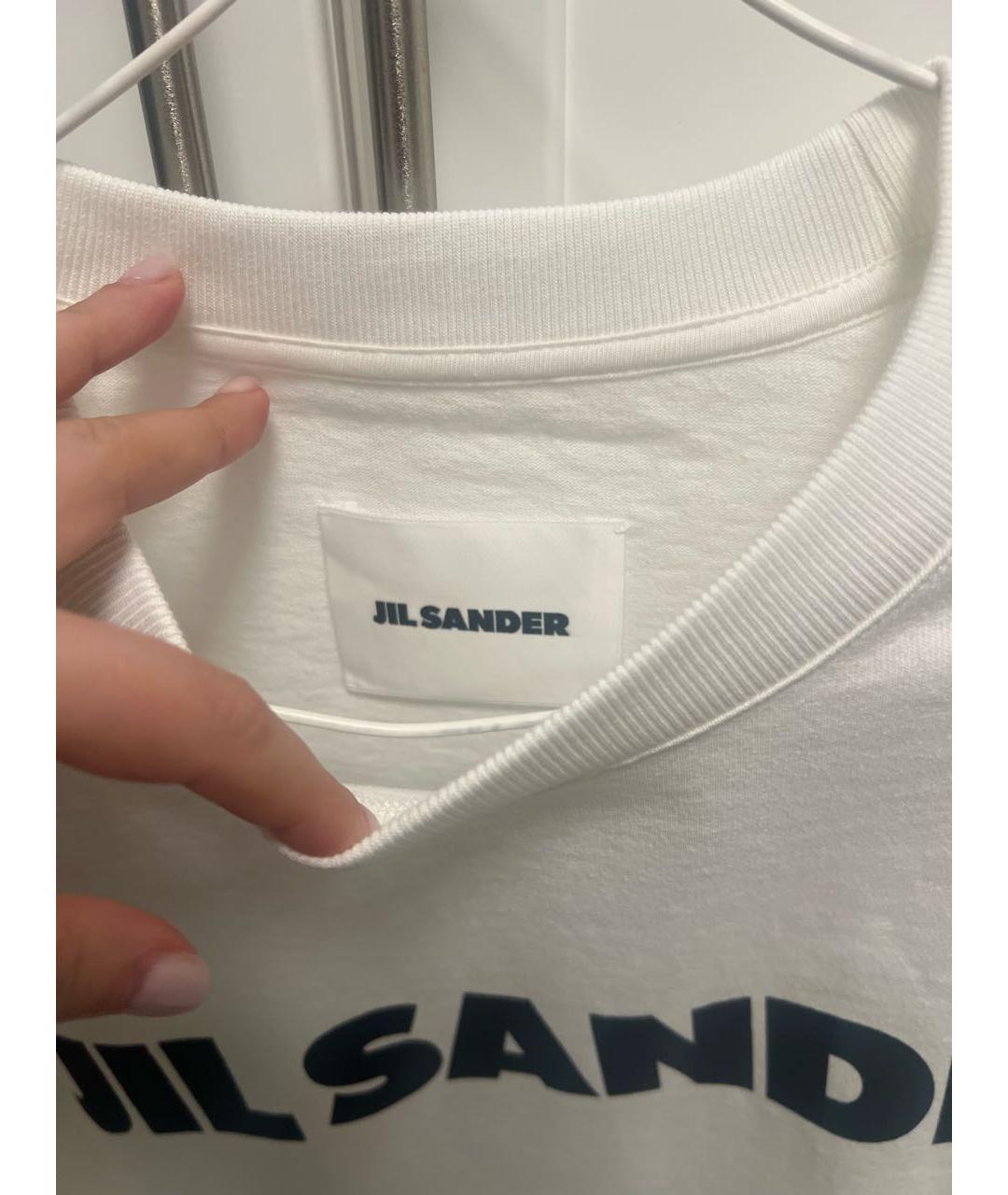 JIL SANDER Белая хлопковая футболка, фото 4