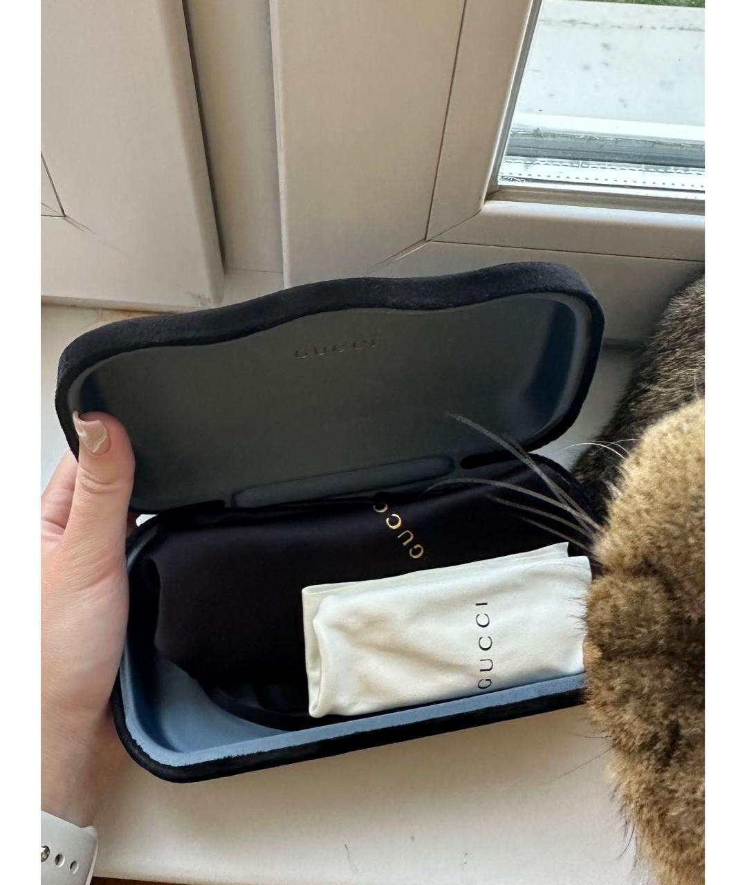 GUCCI Черные пластиковые солнцезащитные очки, фото 4