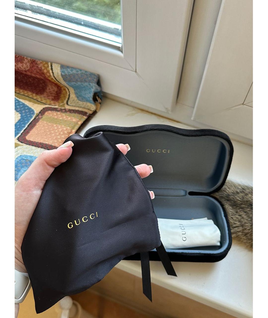 GUCCI Черные пластиковые солнцезащитные очки, фото 5