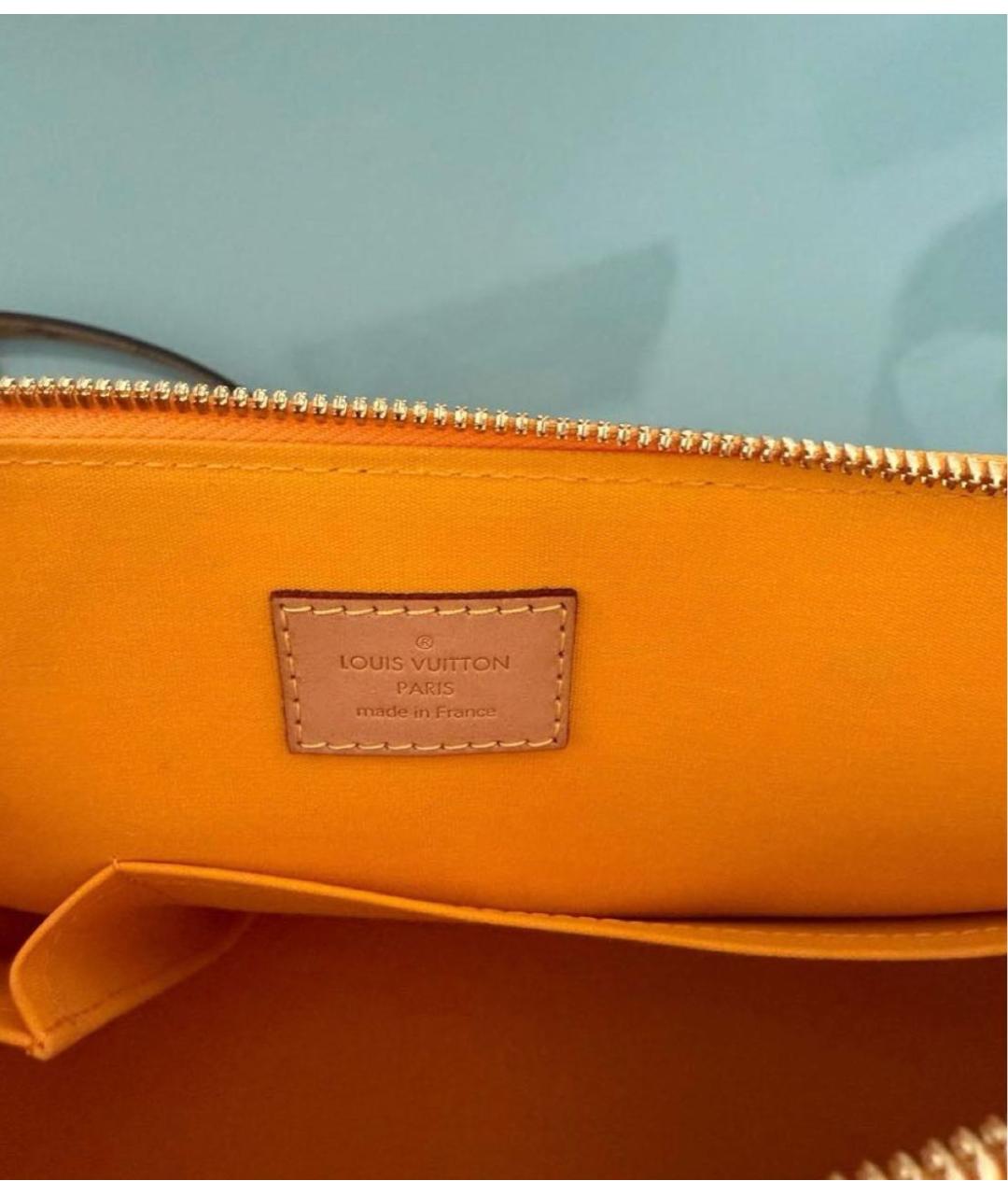 LOUIS VUITTON Желтая сумка с короткими ручками из лакированной кожи, фото 6
