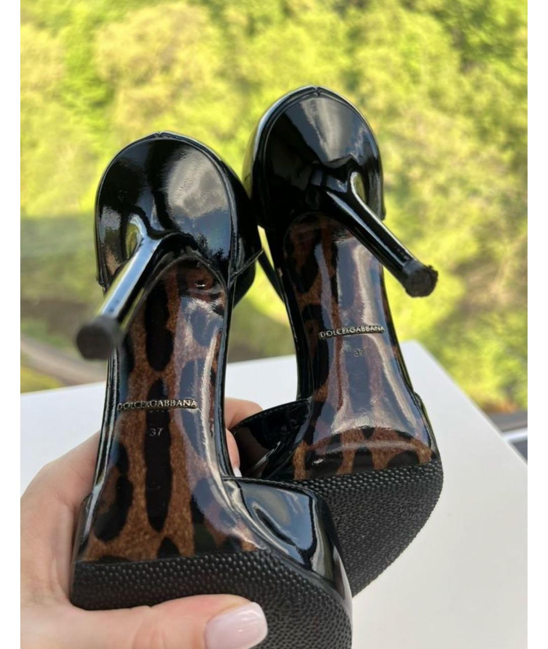 DOLCE&GABBANA Черные туфли из лакированной кожи, фото 5