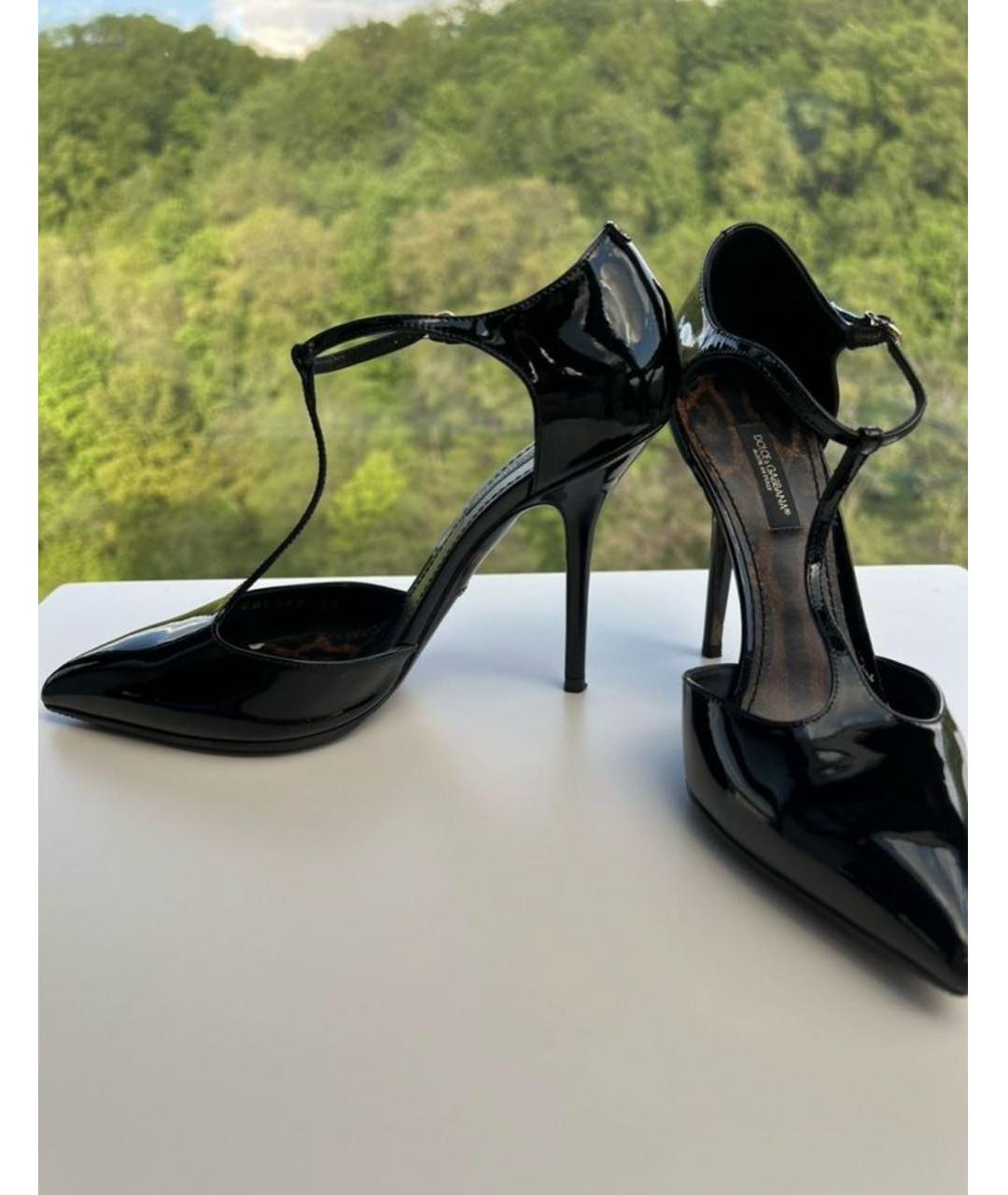 DOLCE&GABBANA Черные туфли из лакированной кожи, фото 4