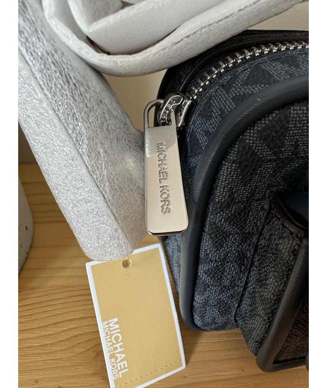 MICHAEL KORS Темно-синяя синтетическая сумка через плечо, фото 4