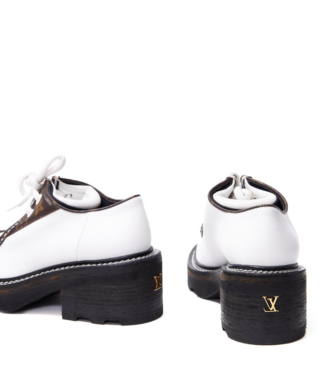 LOUIS VUITTON Белые кожаные брогги и оксфорды, фото 4