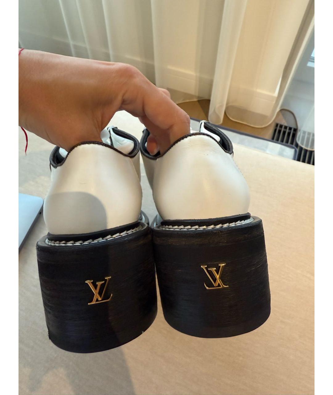 LOUIS VUITTON Белые кожаные брогги и оксфорды, фото 4