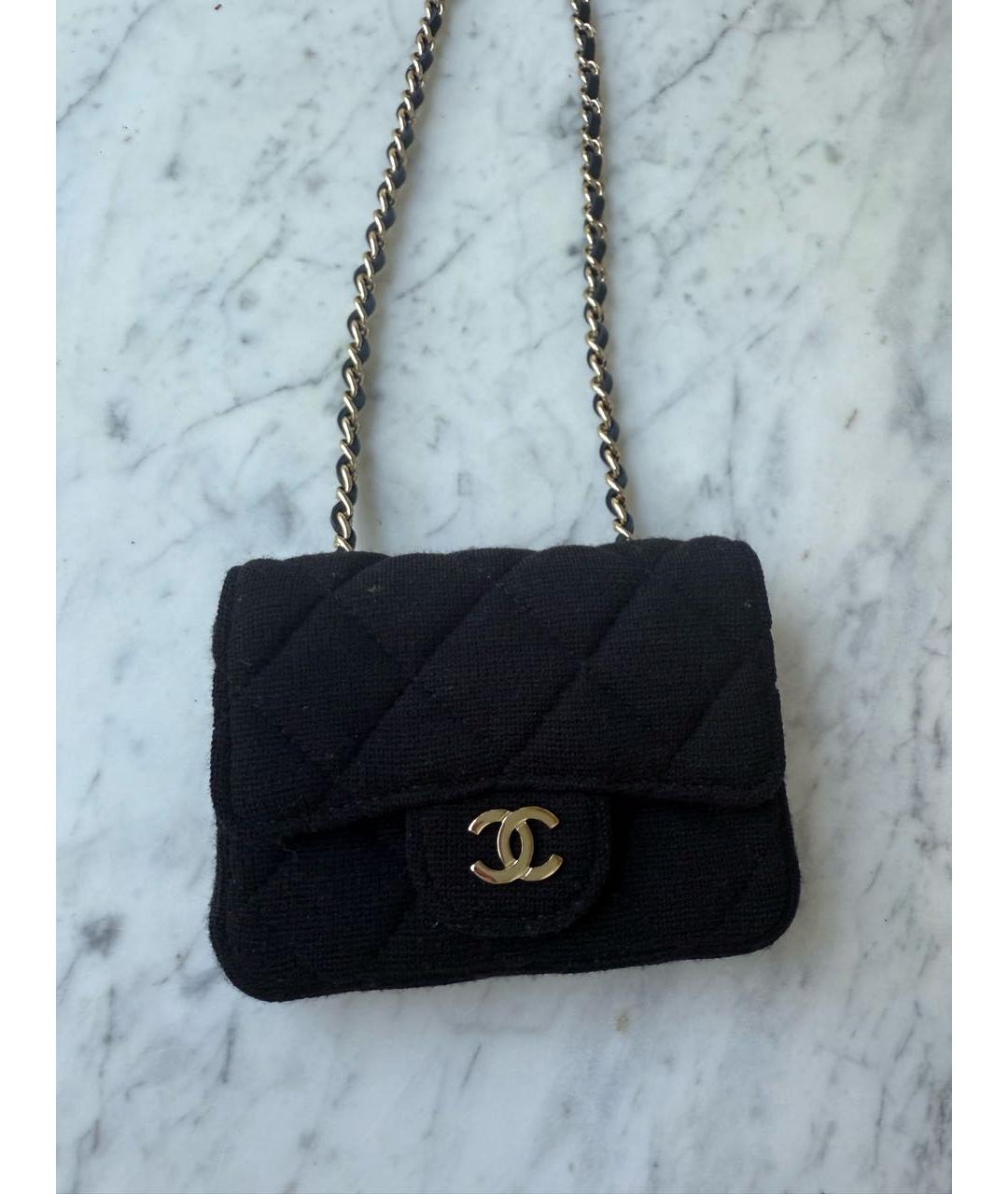CHANEL Черная деним поясная сумка, фото 2