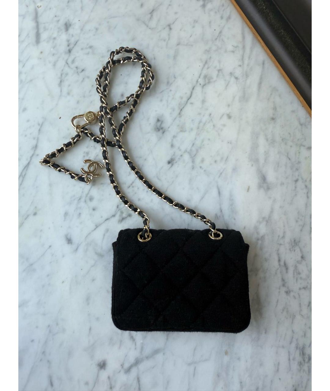 CHANEL Черная деним поясная сумка, фото 3