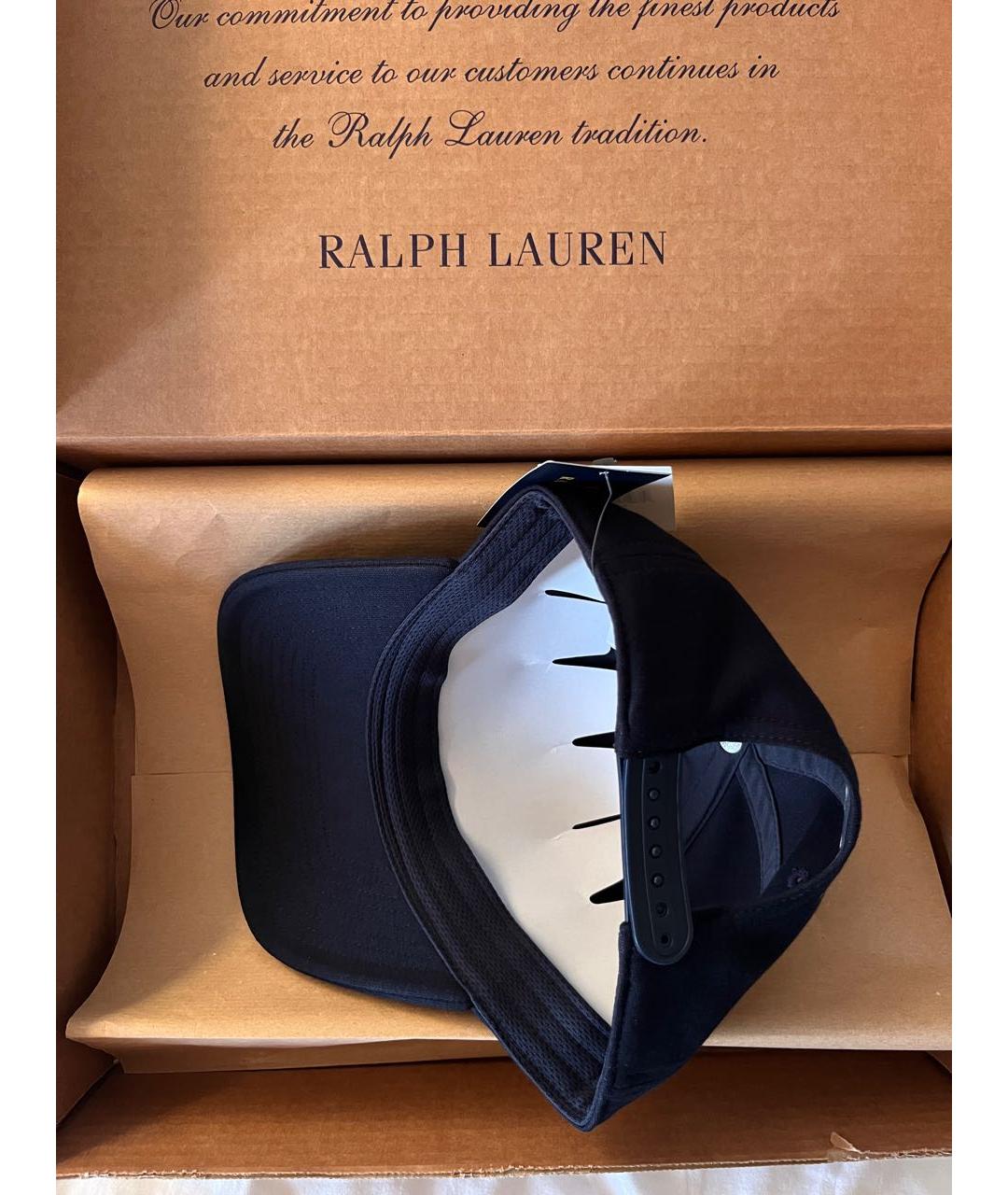 POLO RALPH LAUREN Темно-синяя хлопковая кепка/бейсболка, фото 2