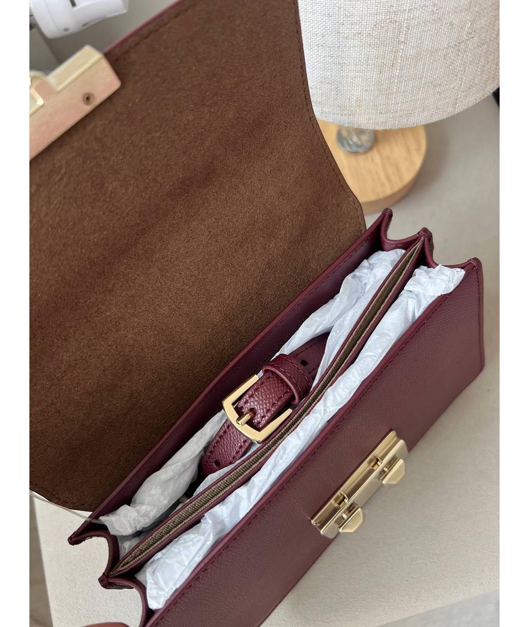 FURLA Бордовая кожаная сумка через плечо, фото 5