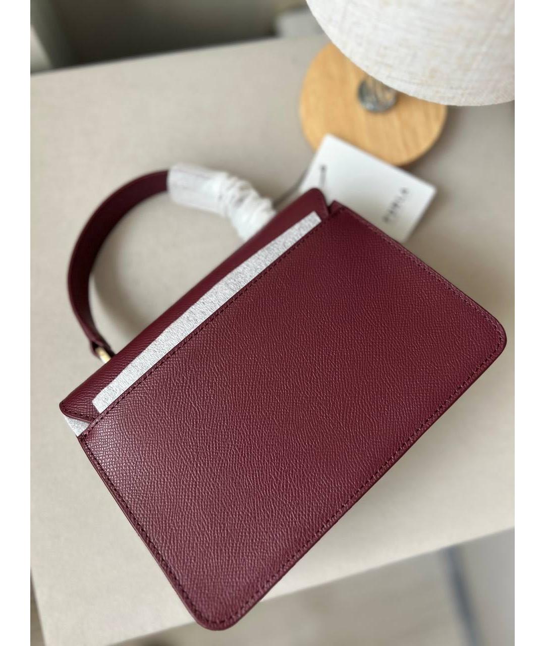 FURLA Бордовая кожаная сумка через плечо, фото 7