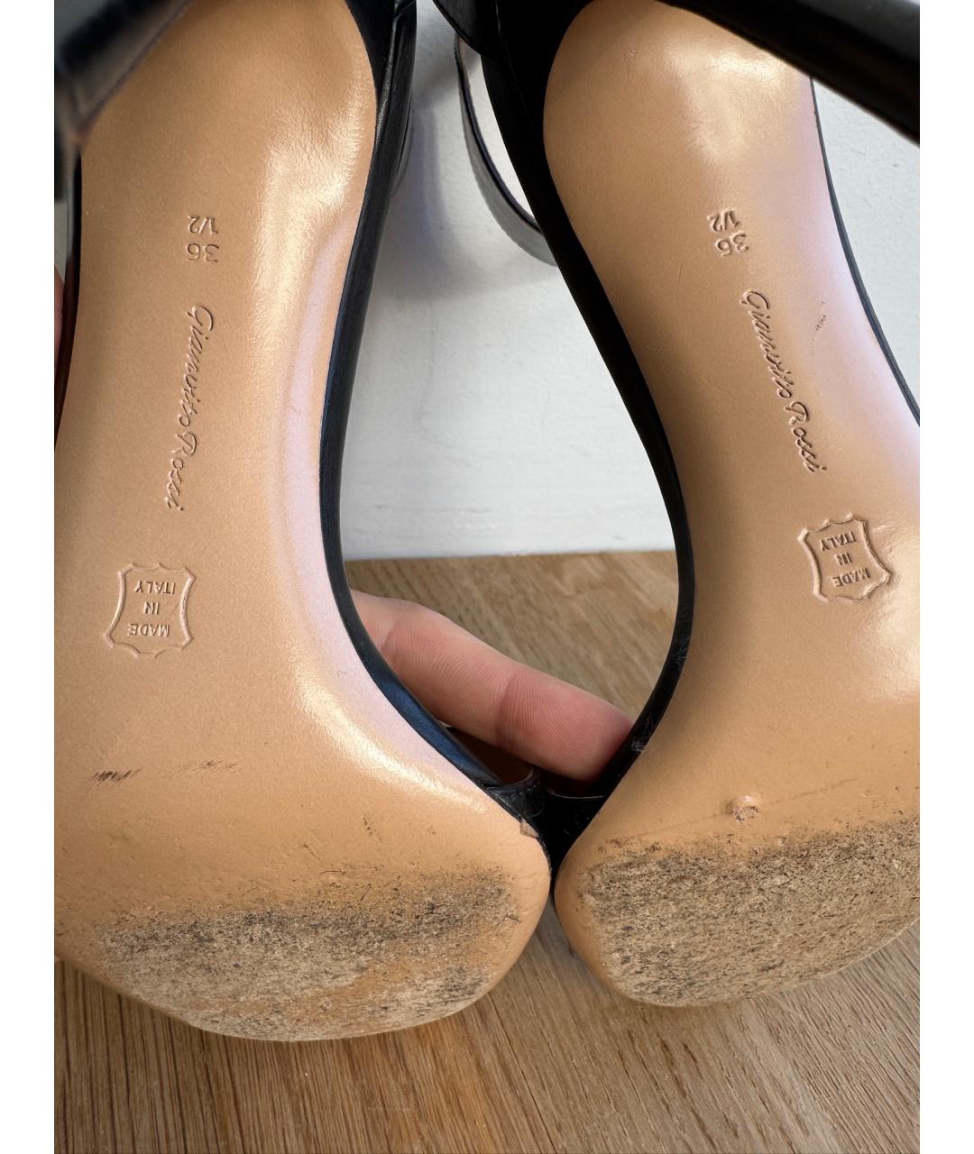 GIANVITO ROSSI Черные босоножки из лакированной кожи, фото 8