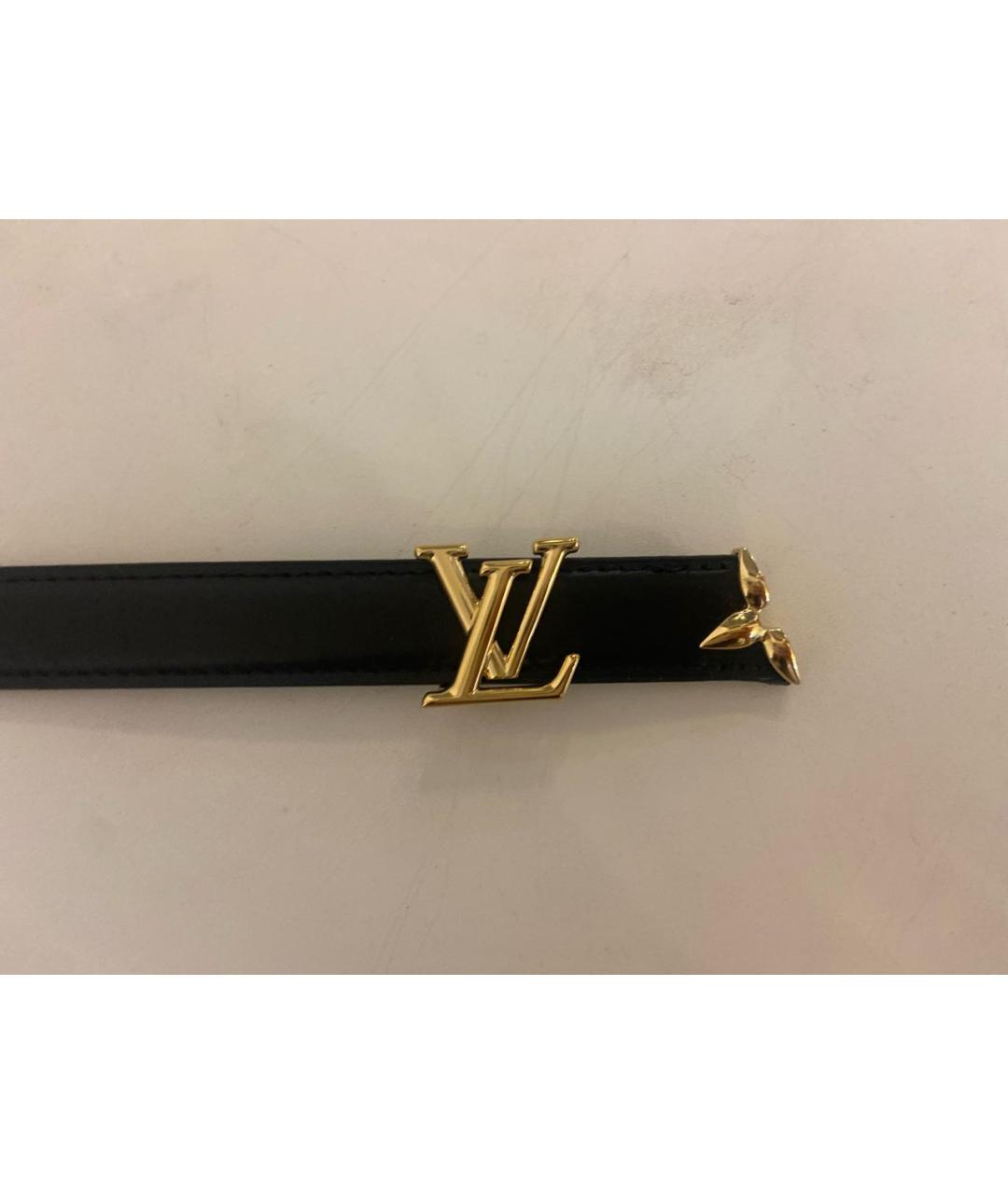 LOUIS VUITTON Черный кожаный ремень, фото 2