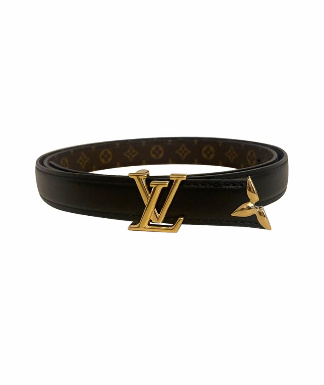 LOUIS VUITTON Черный кожаный ремень, фото 1