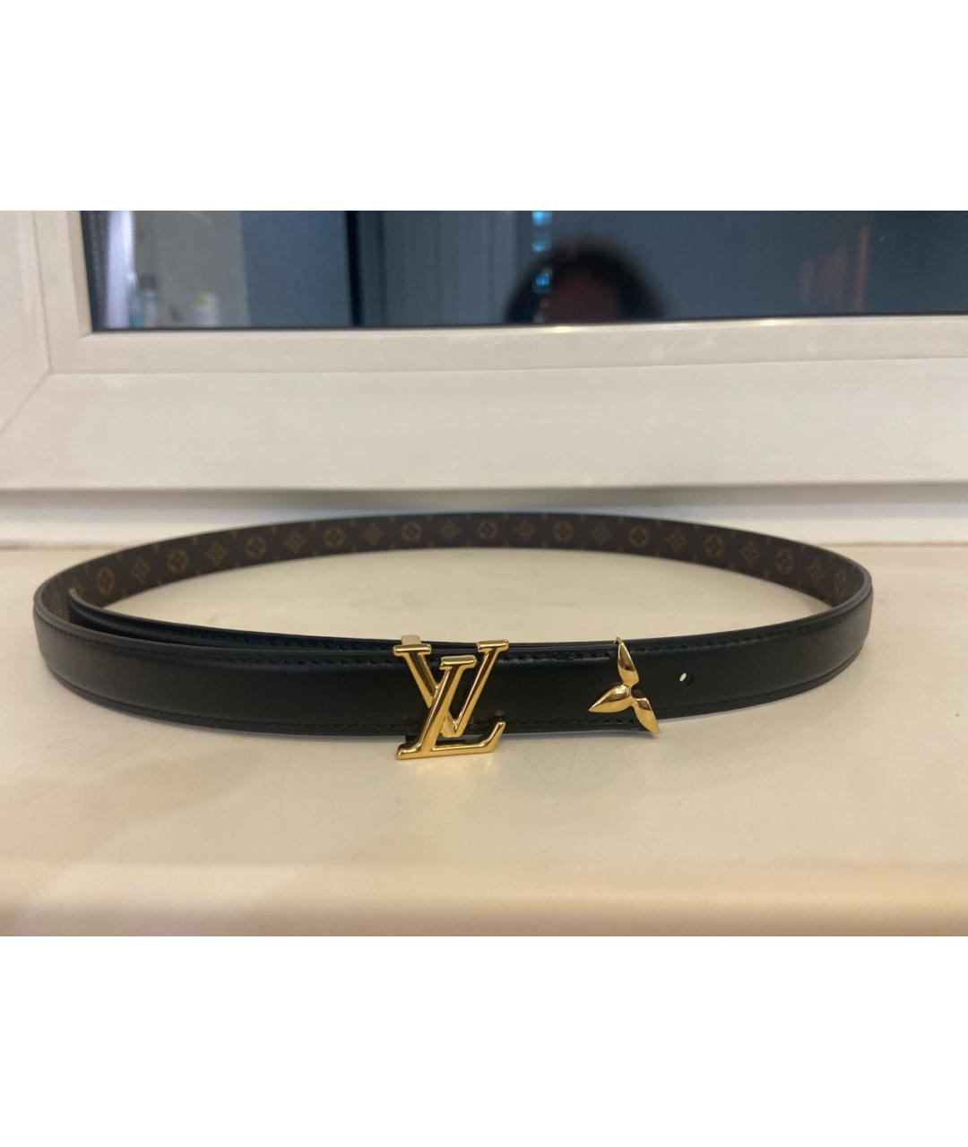 LOUIS VUITTON Черный кожаный ремень, фото 4