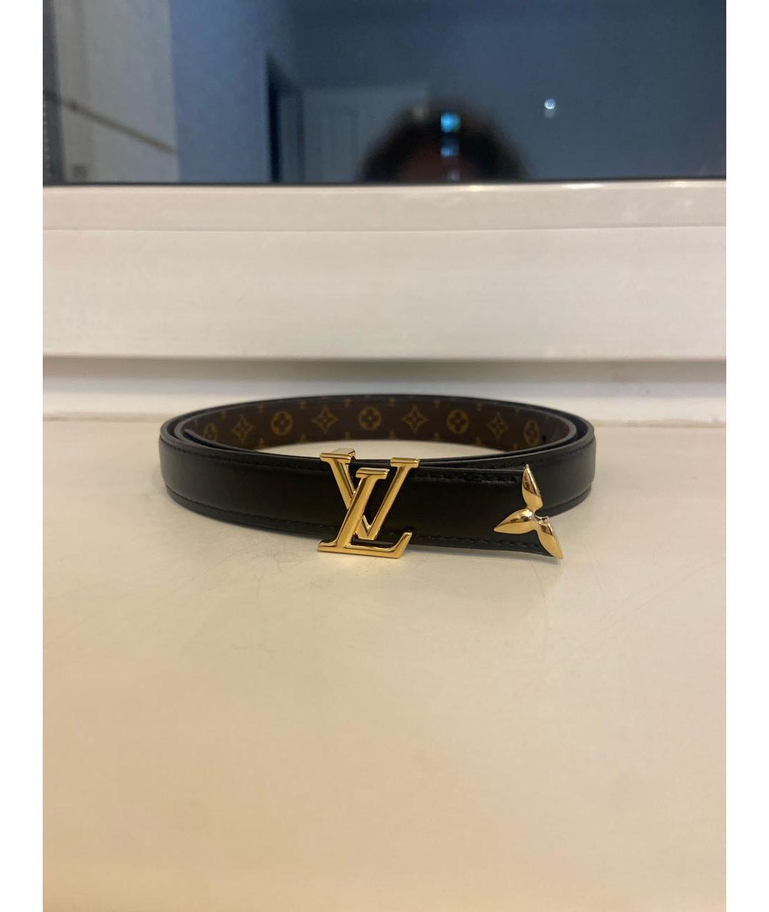 LOUIS VUITTON Черный кожаный ремень, фото 5