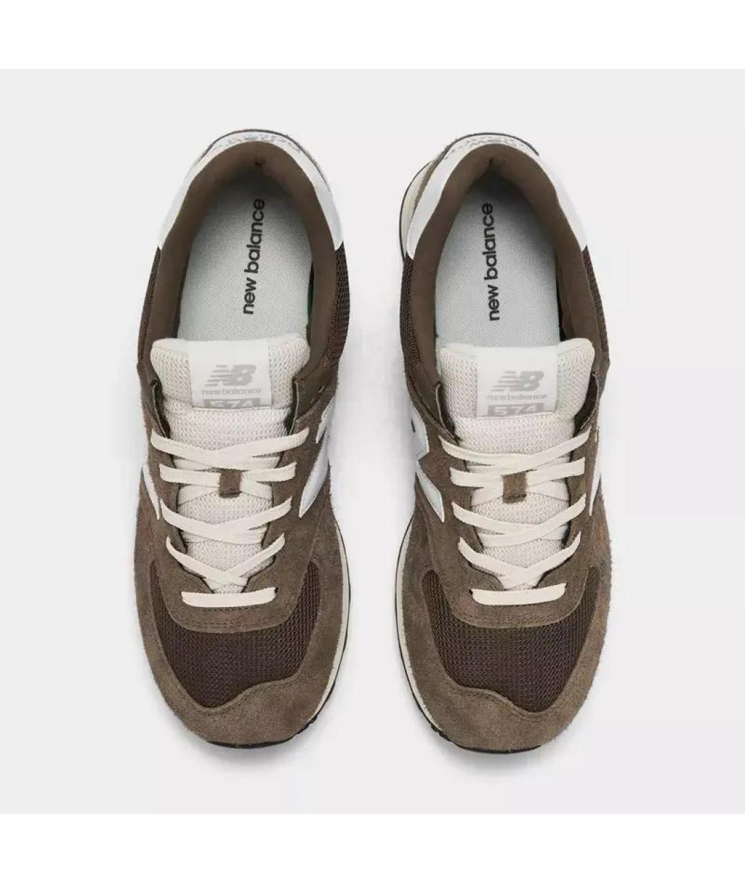 NEW BALANCE Коричневые замшевые низкие кроссовки / кеды, фото 3