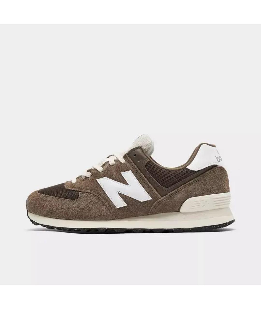 NEW BALANCE Коричневые замшевые низкие кроссовки / кеды, фото 6