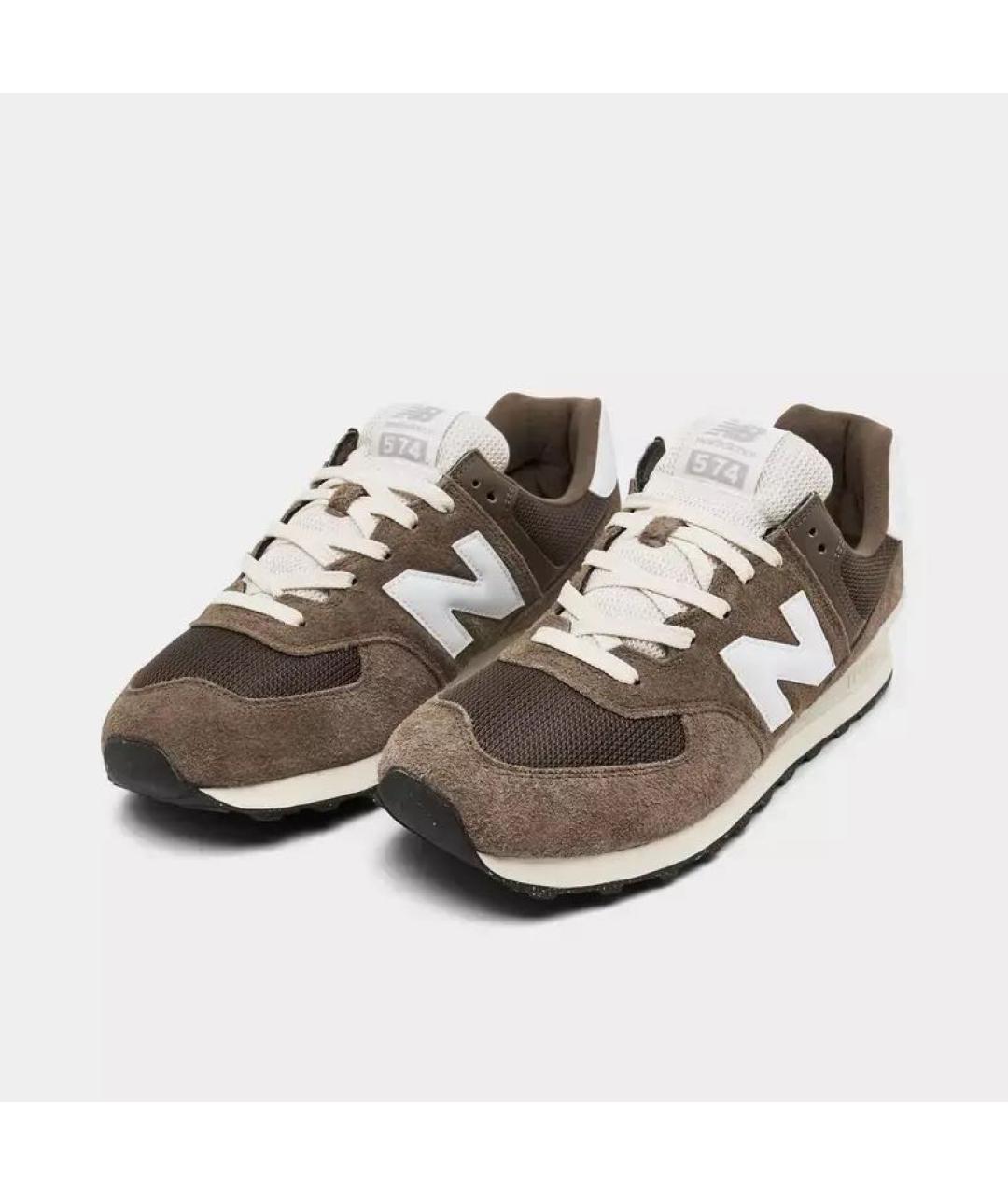 NEW BALANCE Коричневые замшевые низкие кроссовки / кеды, фото 2