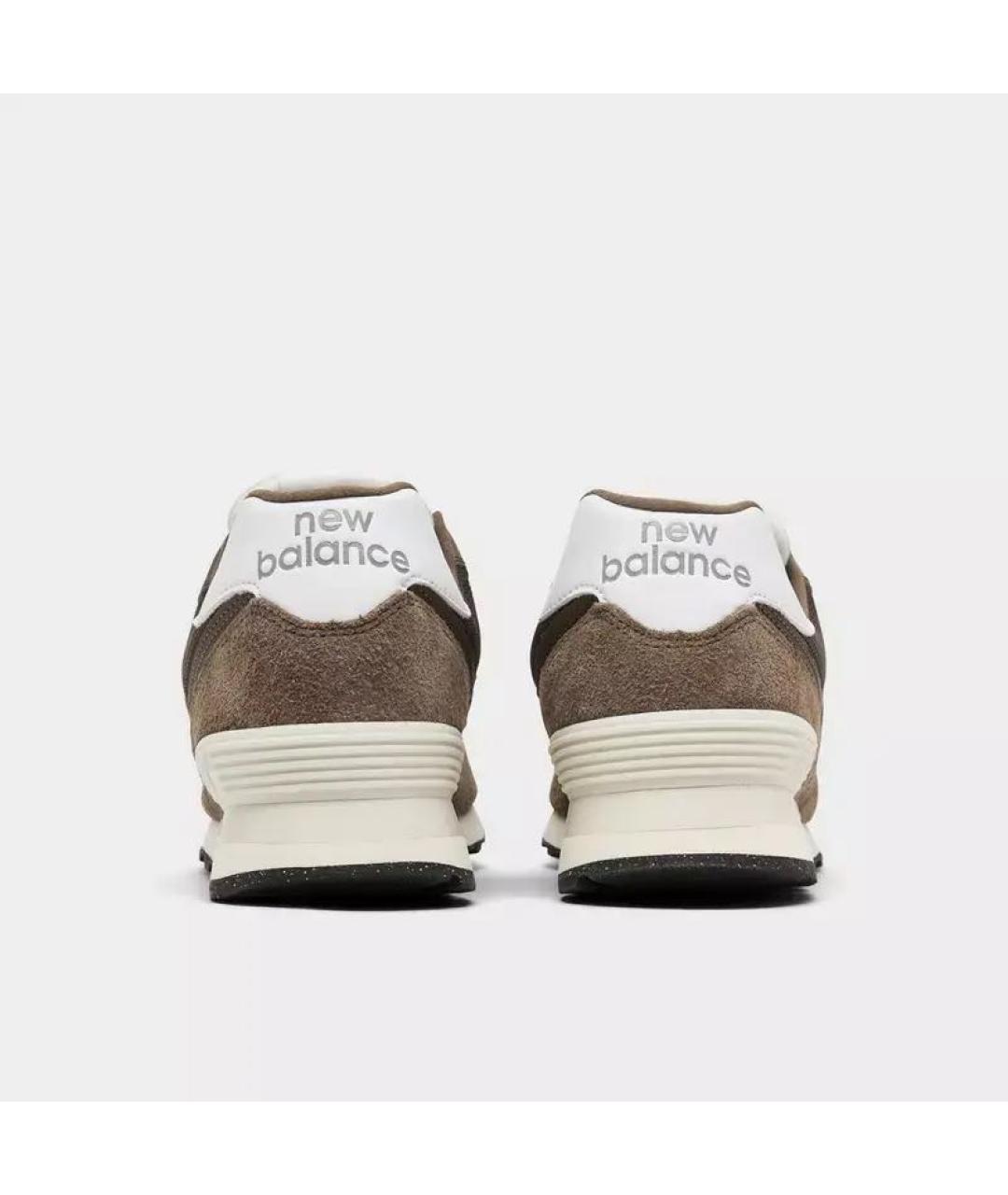 NEW BALANCE Коричневые замшевые низкие кроссовки / кеды, фото 4