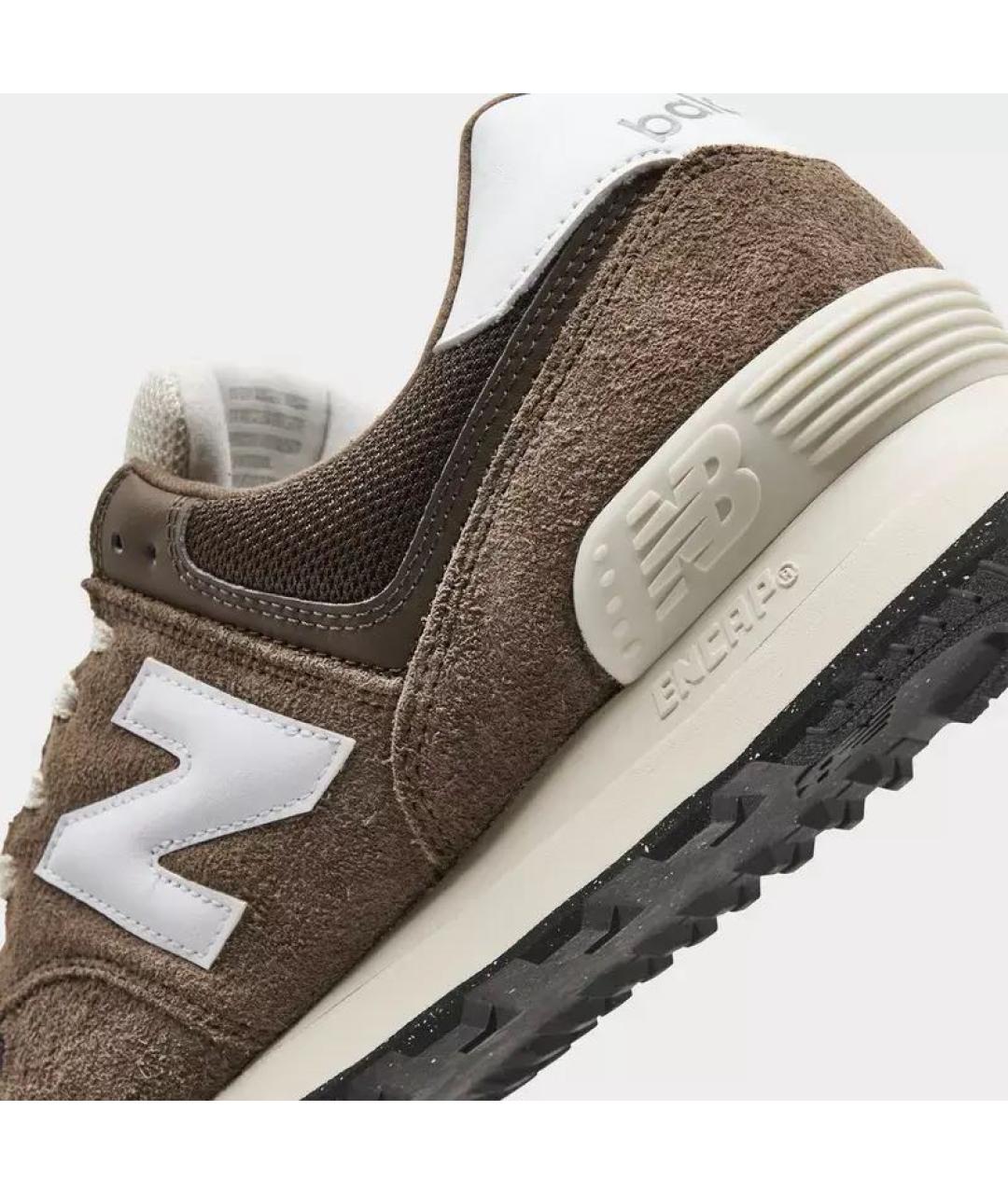 NEW BALANCE Коричневые замшевые низкие кроссовки / кеды, фото 5